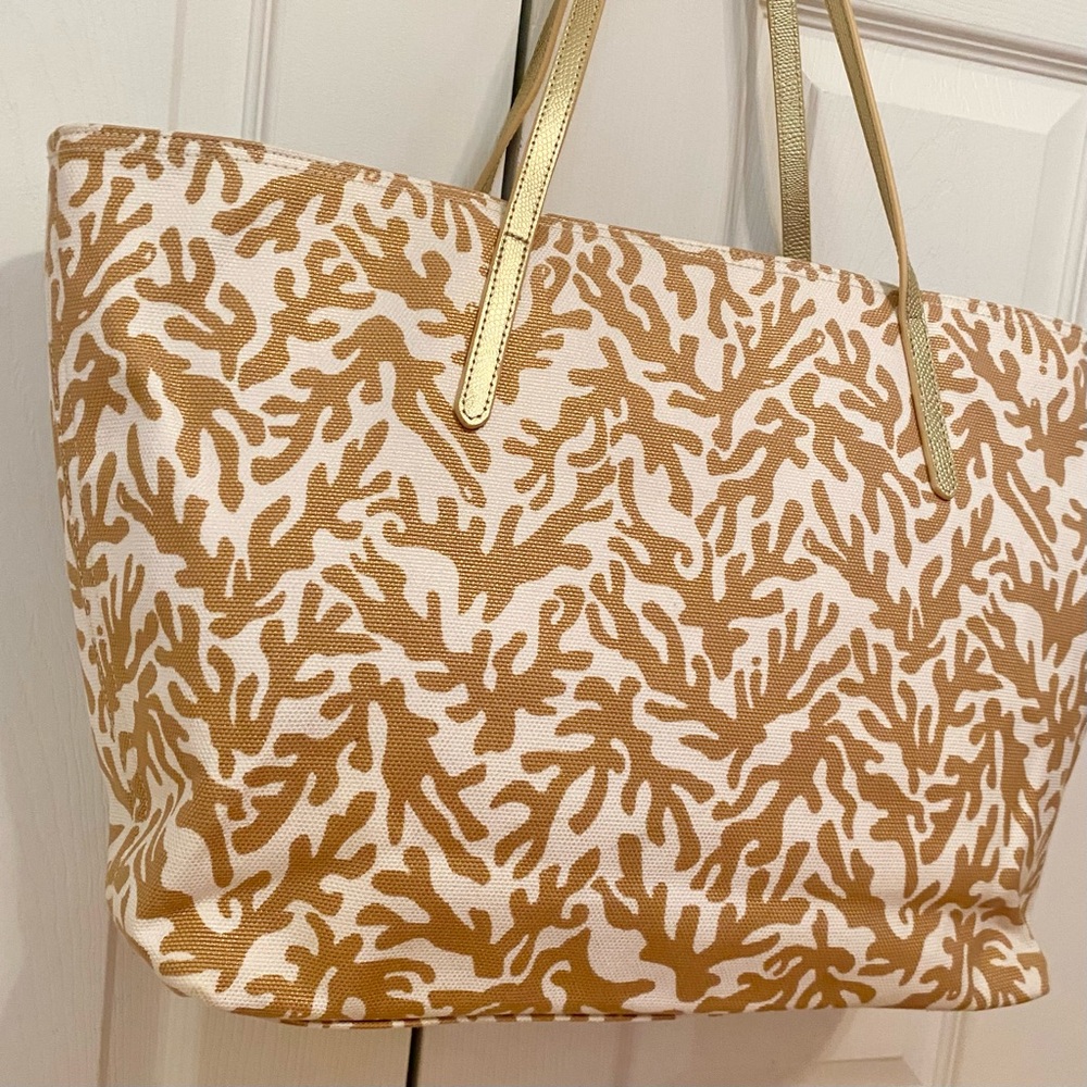 RARE NWOT Lilly Pulitzer Resort Tote Natural Treasure - Picture 8 of 14